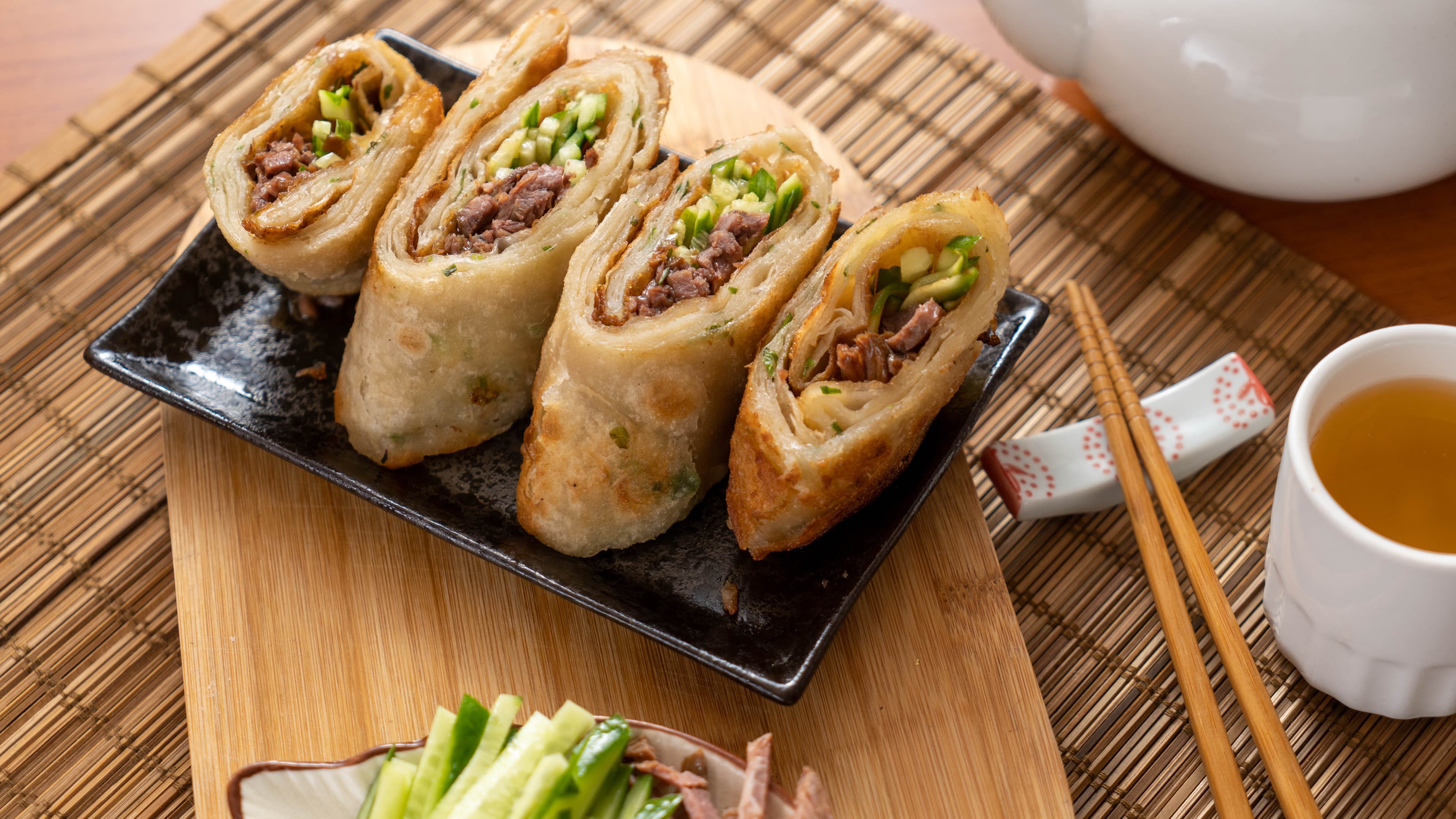 Marinated Beef Pancake Roll