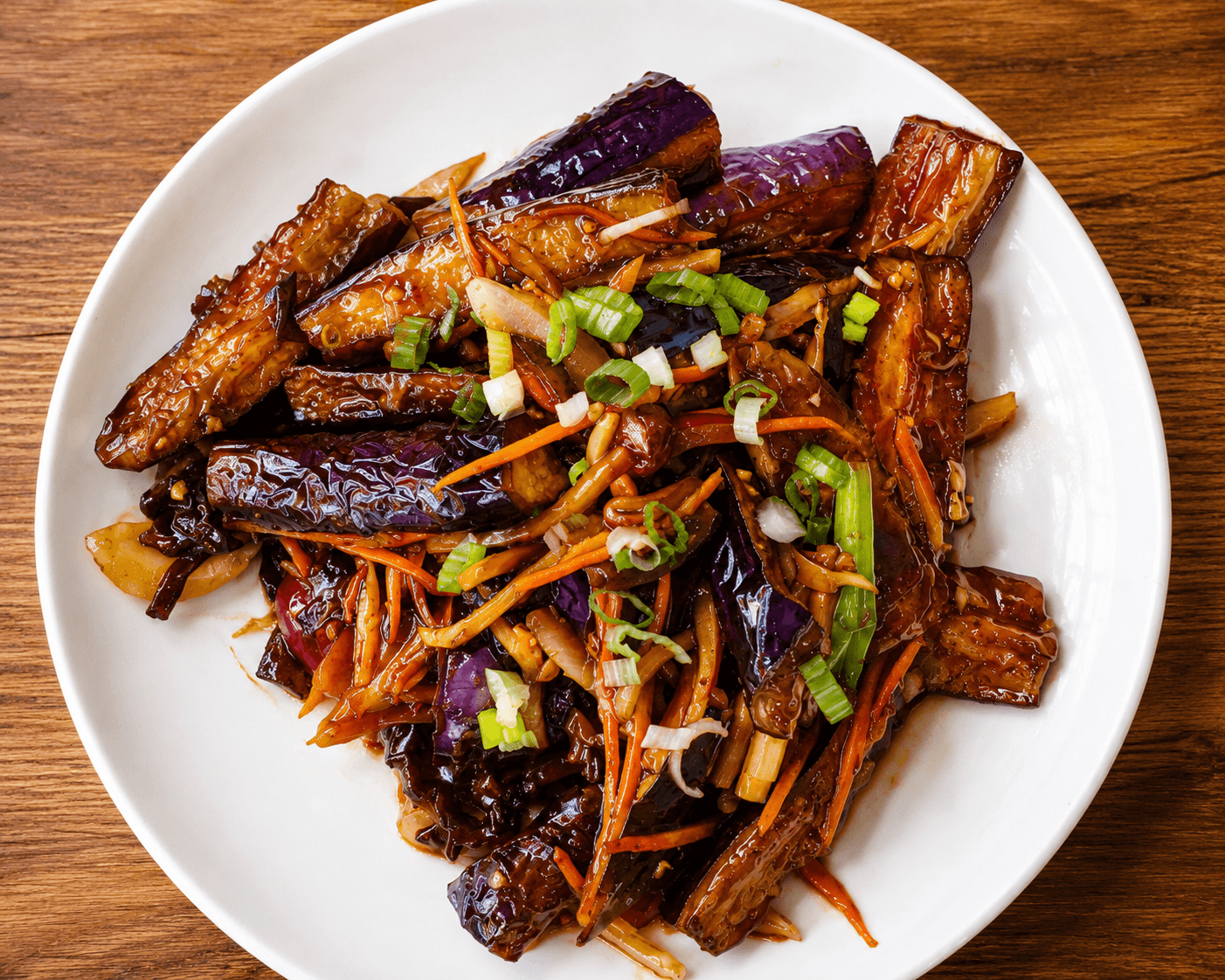 Hot & Spicy Eggplant - Soft and tender eggplant stir-fried in a spicy and savory sauce with a distinct  | Vegetable & Tofu
