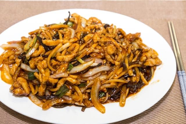 Hot & Spicy Shredded Pork - Tender strips of pork stir-fried with a spicy and savory sauce featuring the sig | Meat